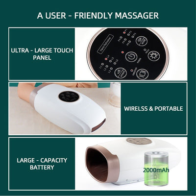 Electric Hand Massager Wireless Hot Compress Therapy For Pain Relief