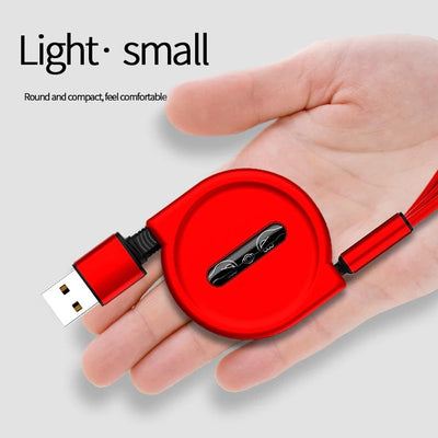 Retractable Charging Cable 3 In 1 Fast Charger For IPhone Type C Micro USB