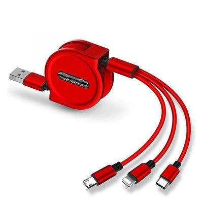 Retractable Charging Cable 3 In 1 Fast Charger For IPhone Type C Micro USB