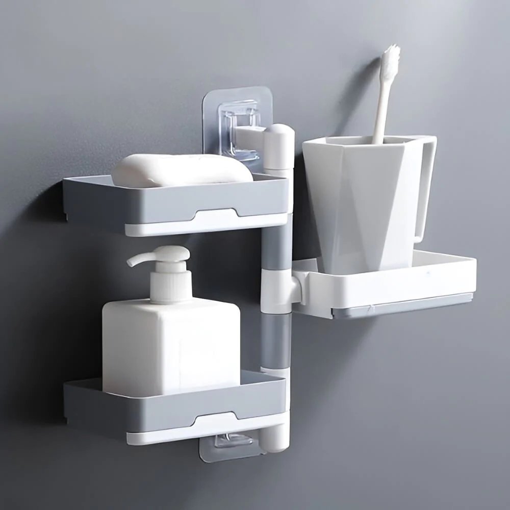 Soap Holder 3 Layered Wall Mounted Shower Shampoo Bar Organizer