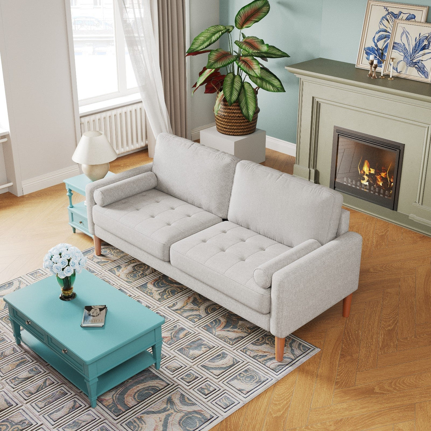 3-Seater Sofa Comfortable Living Room And Bedroom Seating Couch