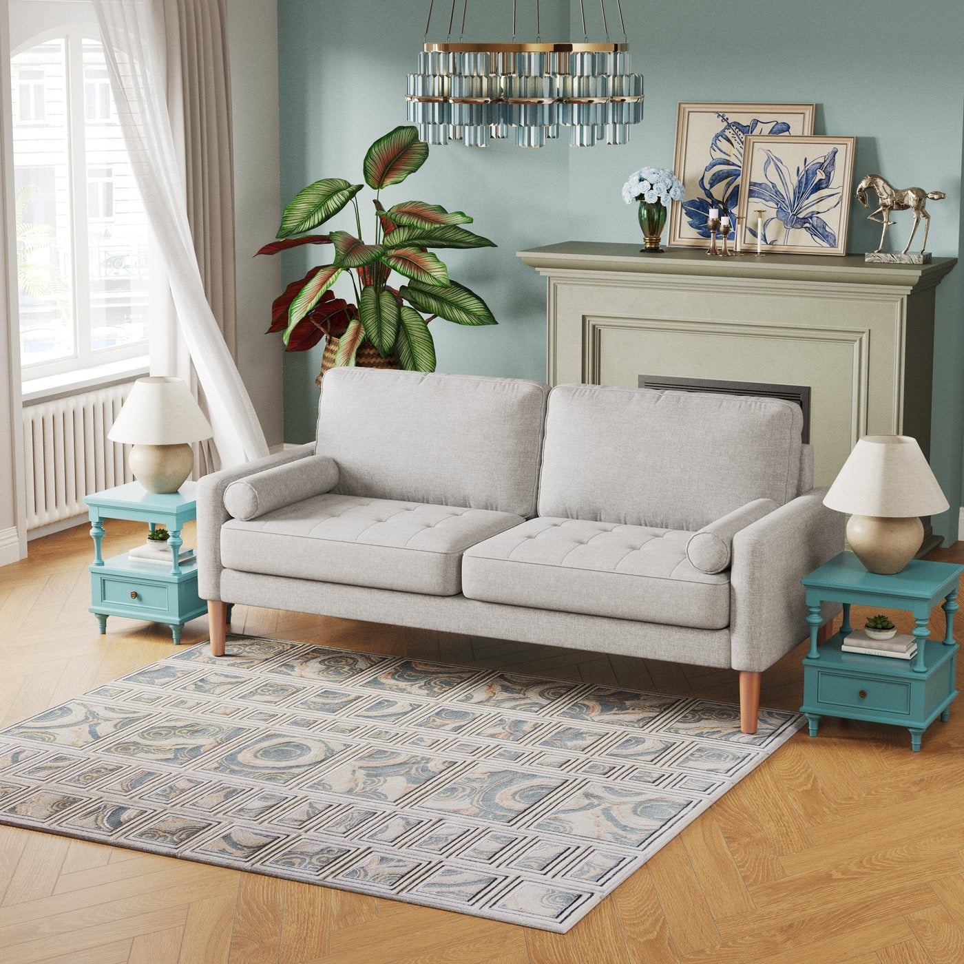 3-Seater Sofa Comfortable Living Room And Bedroom Seating Couch