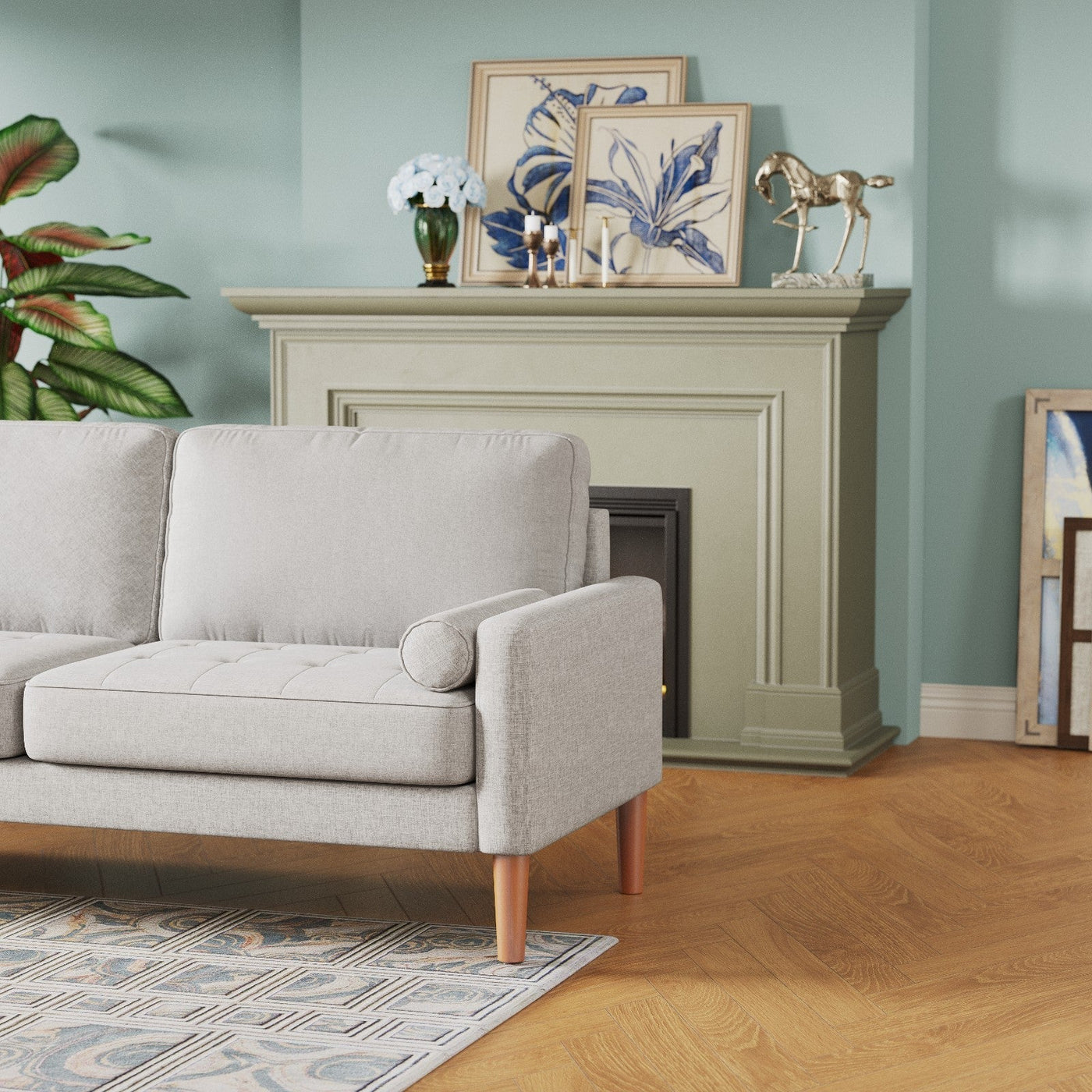 3-Seater Sofa Comfortable Living Room And Bedroom Seating Couch