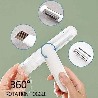 Multifunctional Rotary Paring Knife 3 In 1 Kitchen Tool