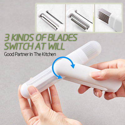 Multifunctional Rotary Paring Knife 3 In 1 Kitchen Tool