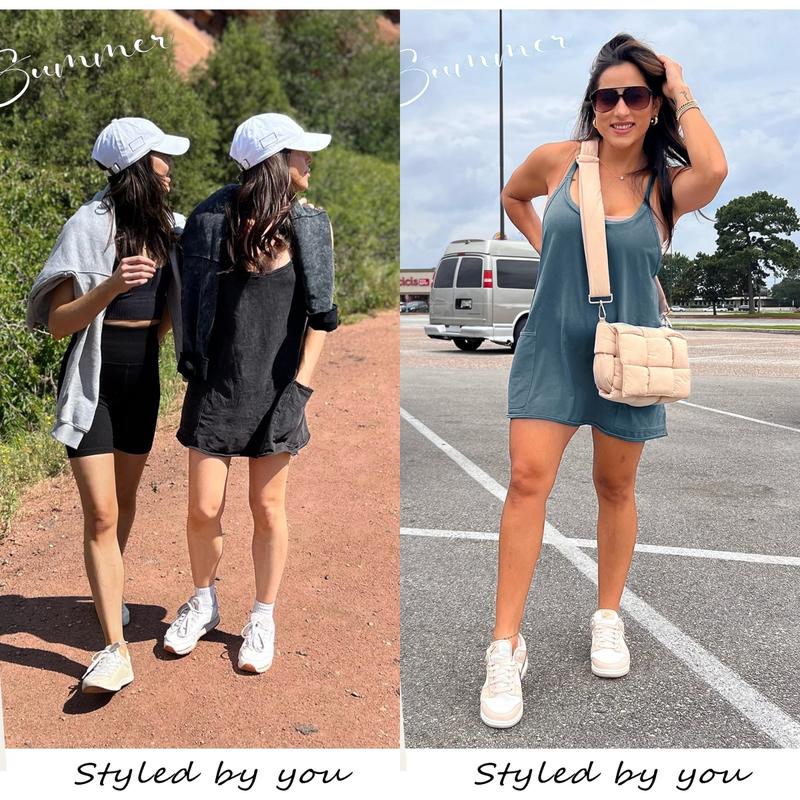 Casual Sleeveless Mini Dress With Built-In Shorts For Summer
