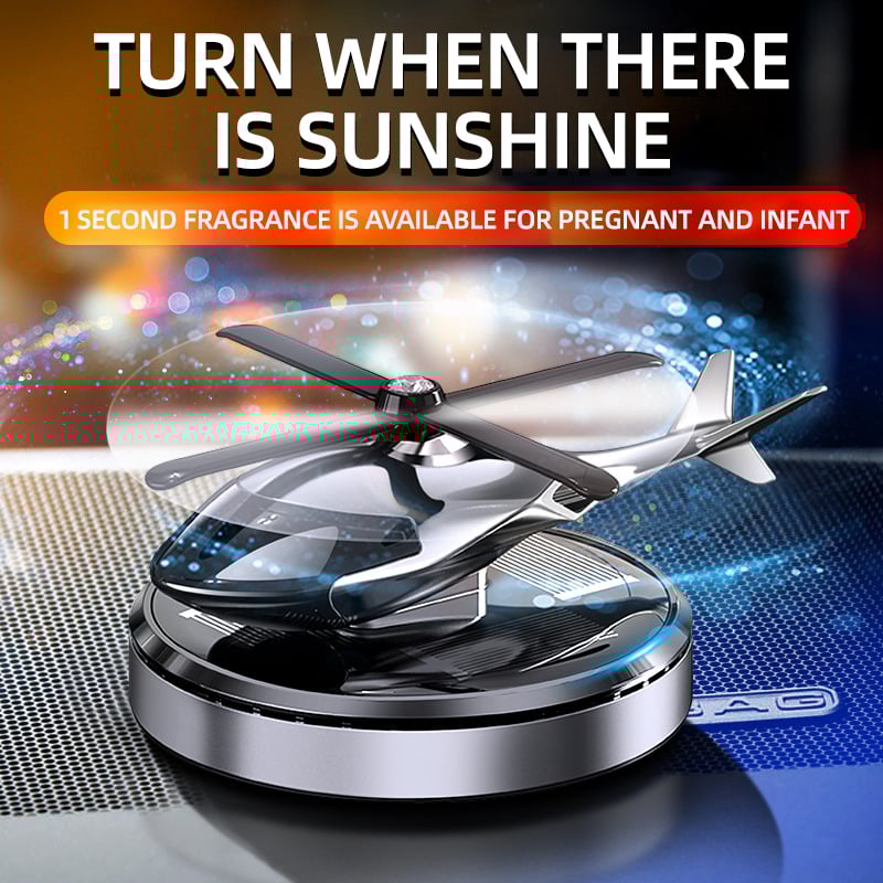 Metal Solar Helicopter Car Air Freshener For Vehicle Interior Decor