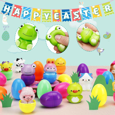 24 PCS Easter Squishy Toys Prefilled Slow Rising Eggs Set
