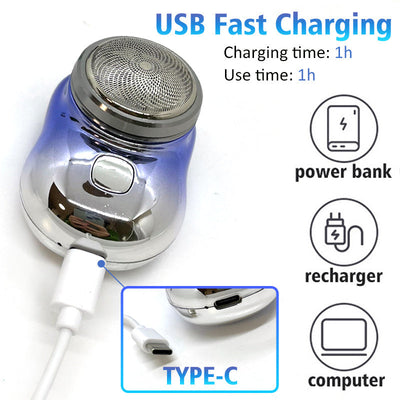 Mini USB Rechargeable Shaver Portable Electric Grooming Tool For Men