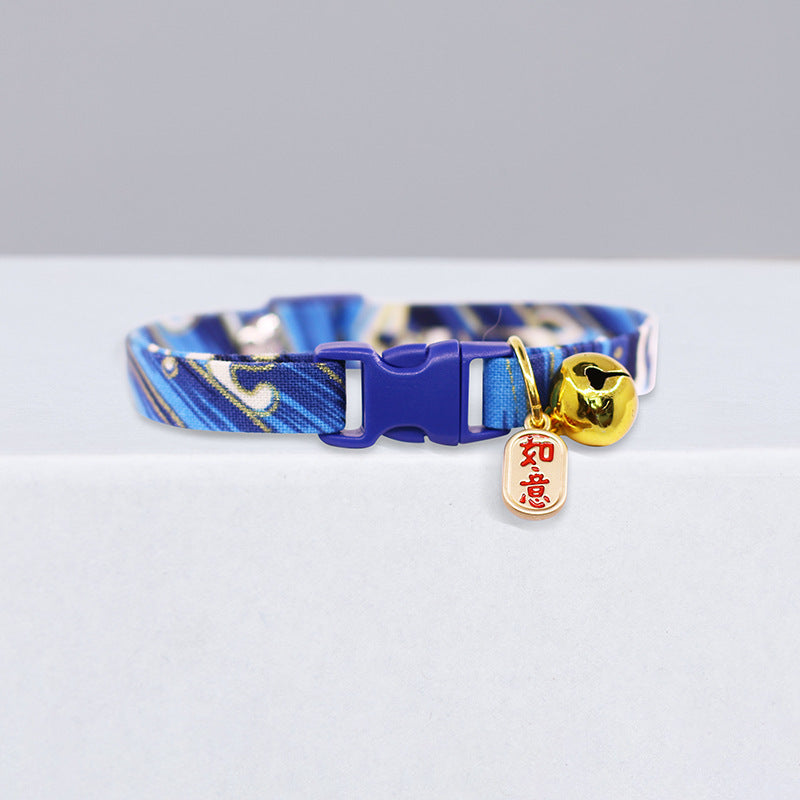 Polka Dot Cat Collar With Bell Adjustable Cute Design