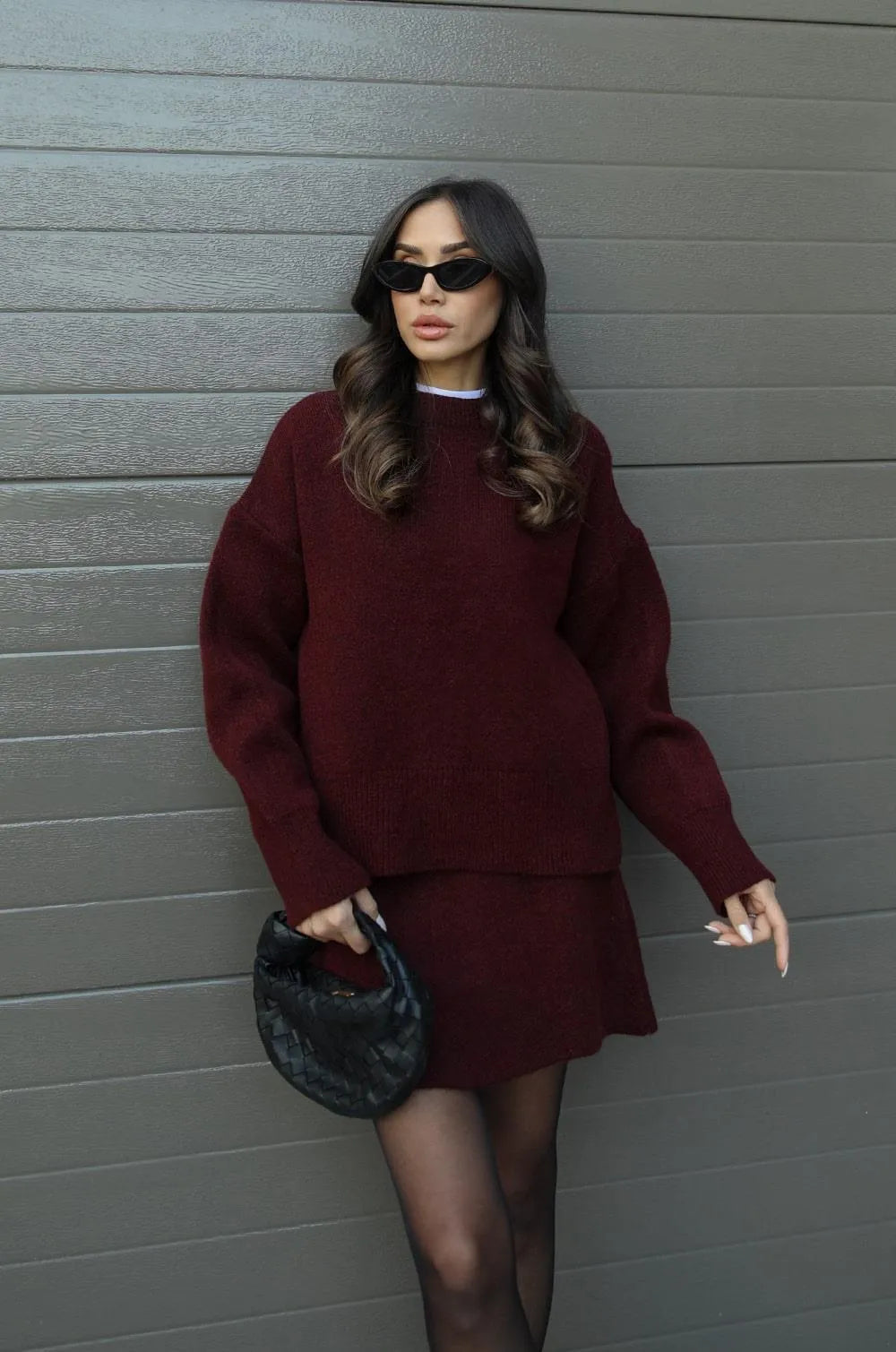 Knitted Woolen Dress Set Cozy Warm Stylish Winter Outfit