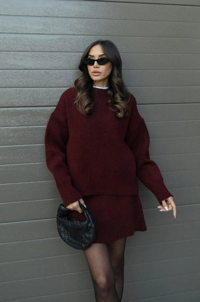 Knitted Woolen Dress Set Cozy Warm Stylish Winter Outfit