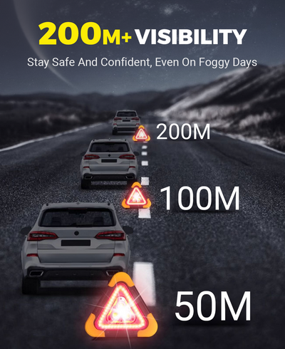 2-IN-1 Solar Emergency Triangle Warning Light For Roadside Safety