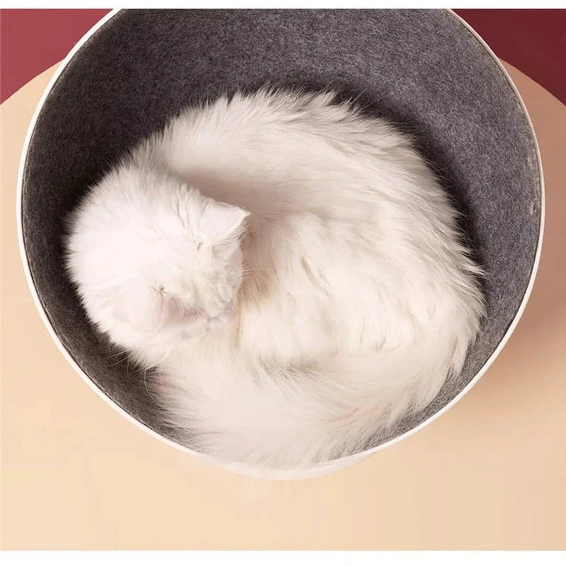 Rotating Cat Bed Cozy 360-Degree Comfortable Cat Bowl Lounge