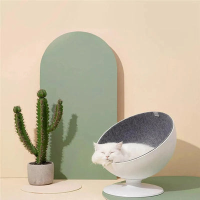 Rotating Cat Bed Cozy 360-Degree Comfortable Cat Bowl Lounge