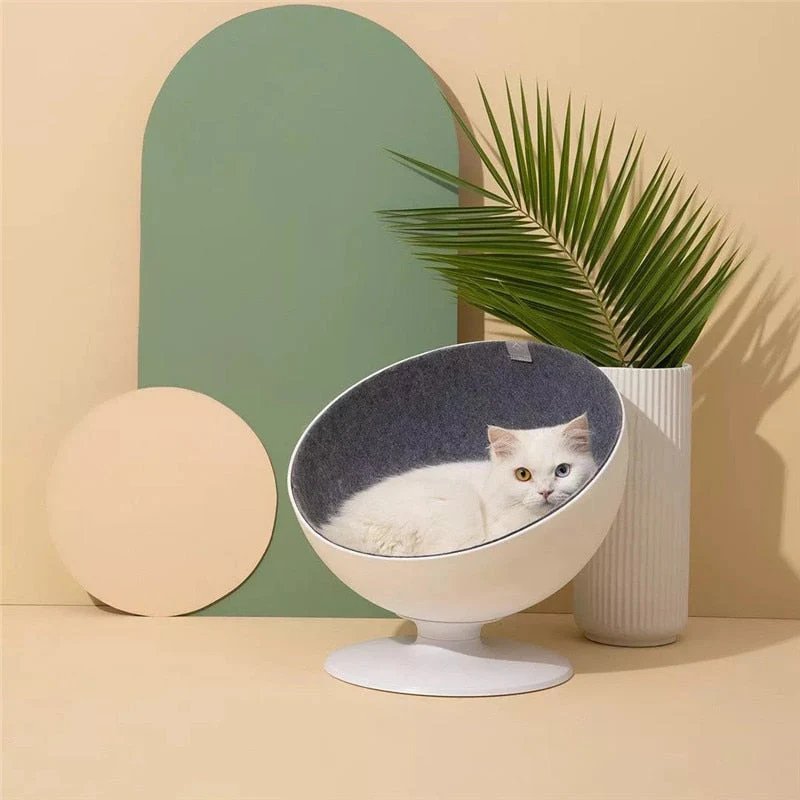 Rotating Cat Bed Cozy 360-Degree Comfortable Cat Bowl Lounge