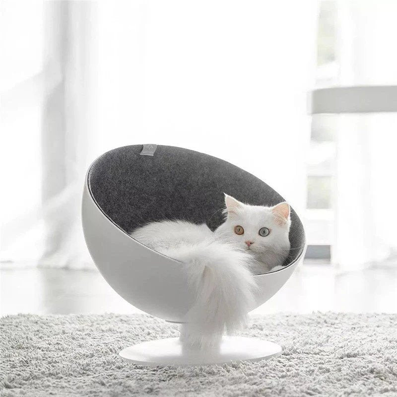Rotating Cat Bed Cozy 360-Degree Comfortable Cat Bowl Lounge