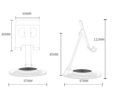 Phone Holder Stand Metal Rotating 360 Degree Adjustable Mount