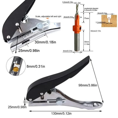 Single Hole Punch Portable Compact Paper Punching Tool