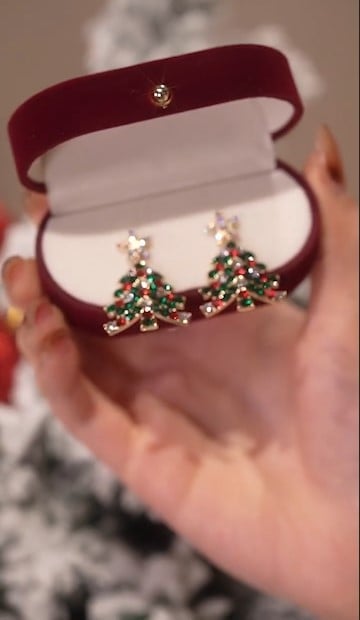 Christmas Tree Earrings Festive Holiday Jewelry Gift Accessory