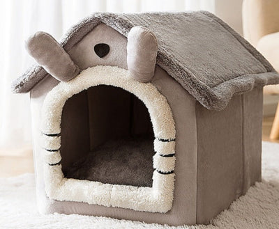Foldable Dog House Warm Removable Nest Enclosed Pet Bed Sofa