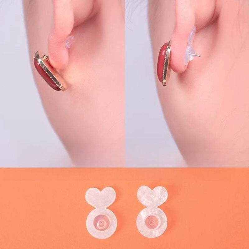 Clear Silicone Earring Backs With Secure Comfortable Support