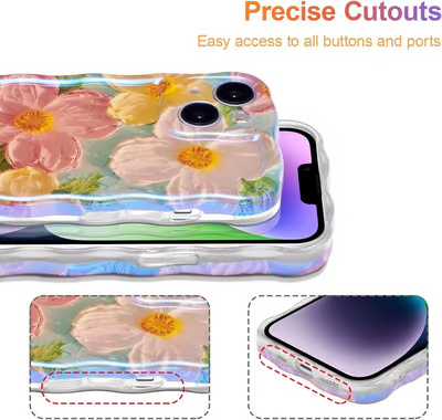 Retro Oil Painting Phone Case Colorful Artistic Design
