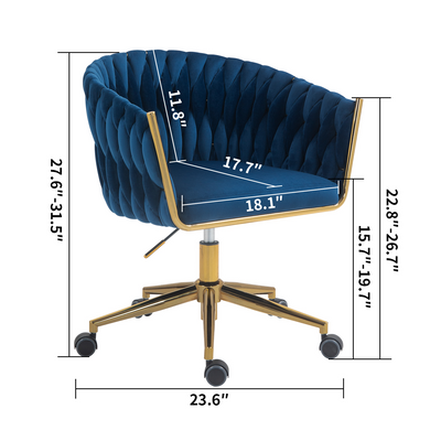 Modern Hand-Woven Dressing Chair With Adjustable 360 Degree Rotation