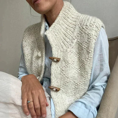 Evy Elegant Wool Cardigan With Buttons Classic Style