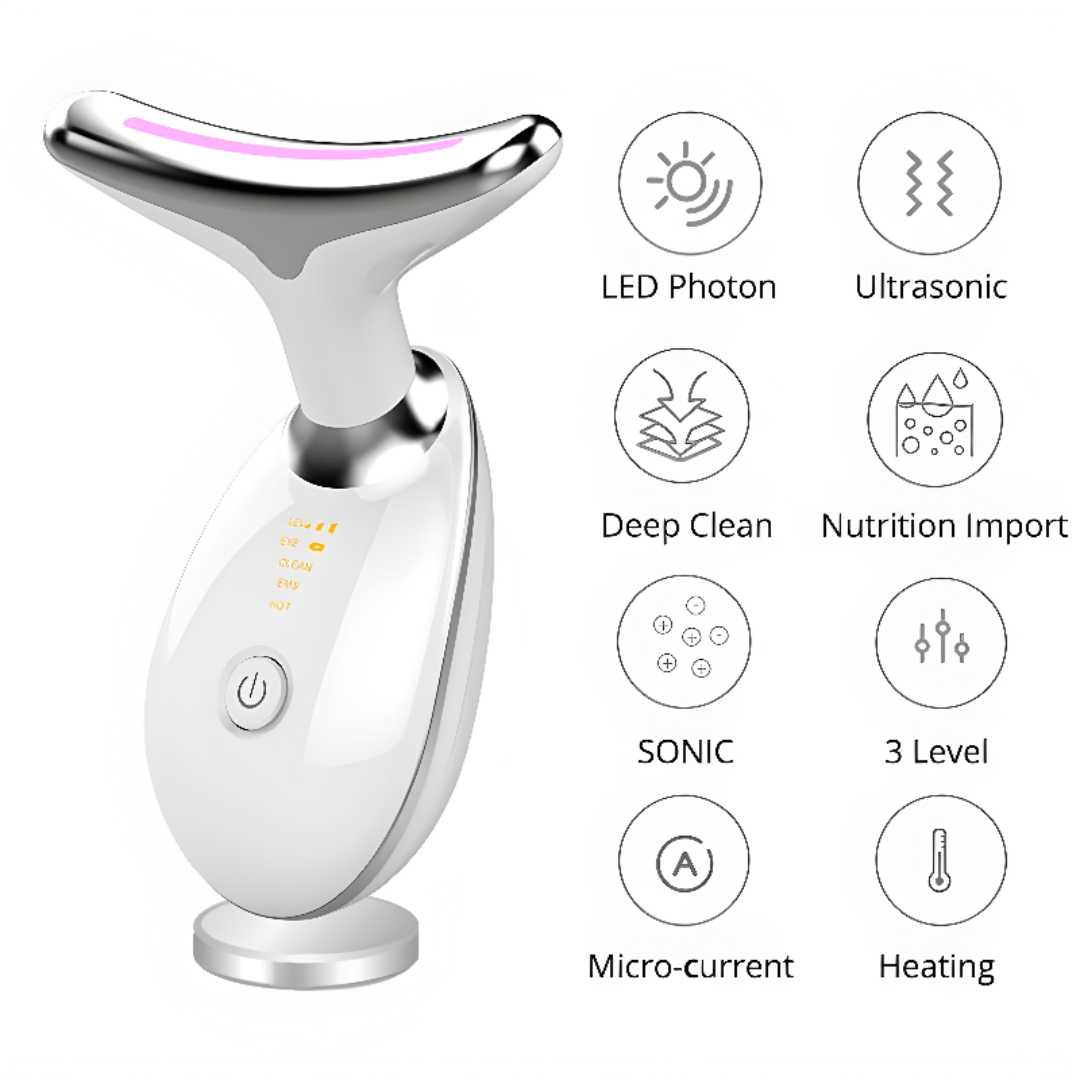 LED Neck And Face Massager For Wrinkle Removal And Skin Care