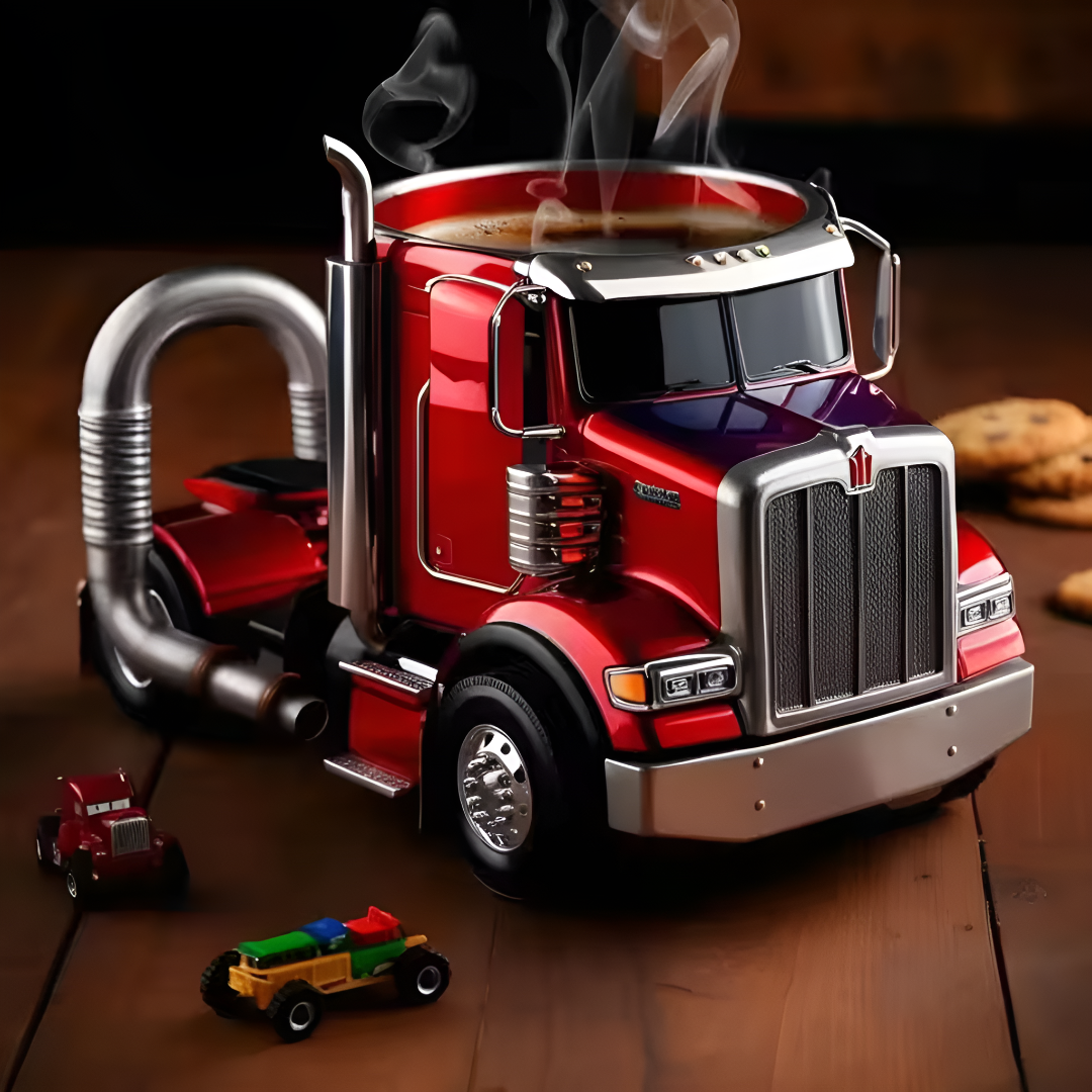 Truck Coffee Mug Durable Ceramic Travel Cup For Truckers