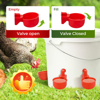 5/16 Inch Thread Automatic Poultry Water Cups Durable Farm Use