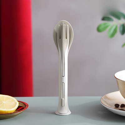 Compact Stackable Reusable Utensil Set For Travel And Outdoor Use