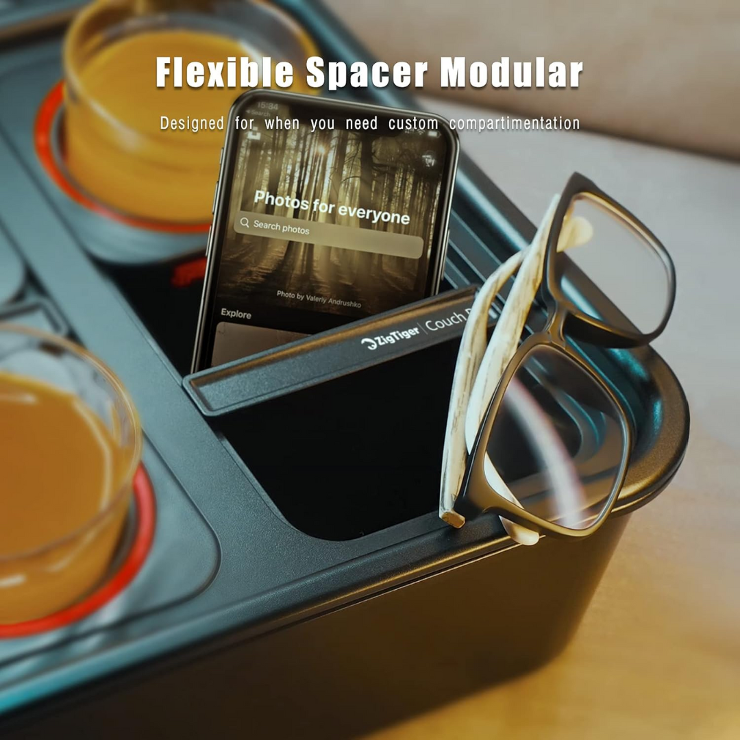 Sofa Armrest Tray With Wireless Charger And Cup Holder Convenience