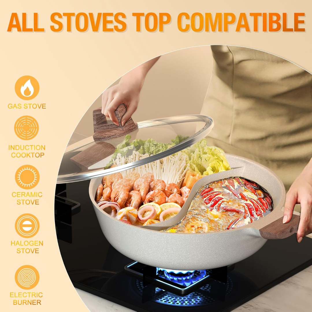 Divided Hot Pot Stainless Steel Double Side Cooking Pot