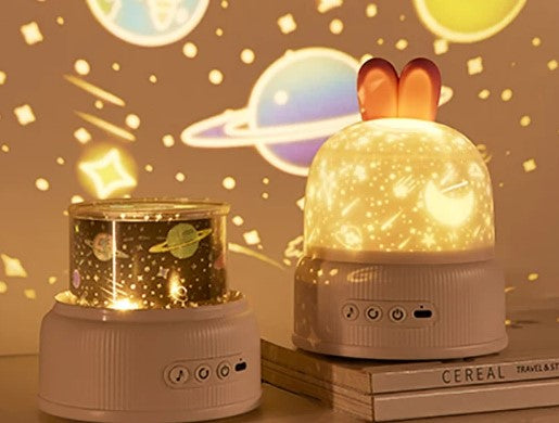 Rabbit Projector Night Light Ocean-Themed Sleep Lamp For Kids