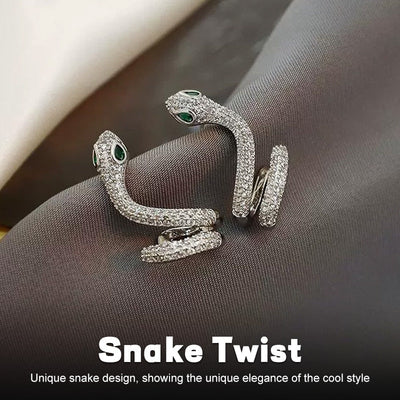 Snake-Shaped Silver Ear Clip Elegant Unique Jewelry Accessory