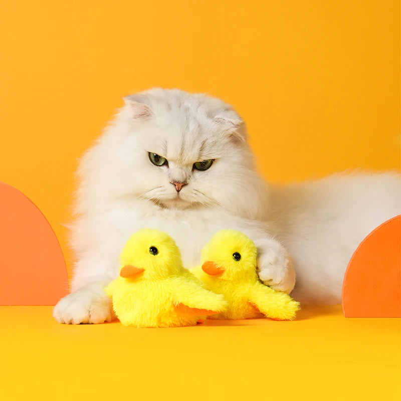 Interactive Cat Toy Plush Flapping Duck With Vibration Sensor For Cats