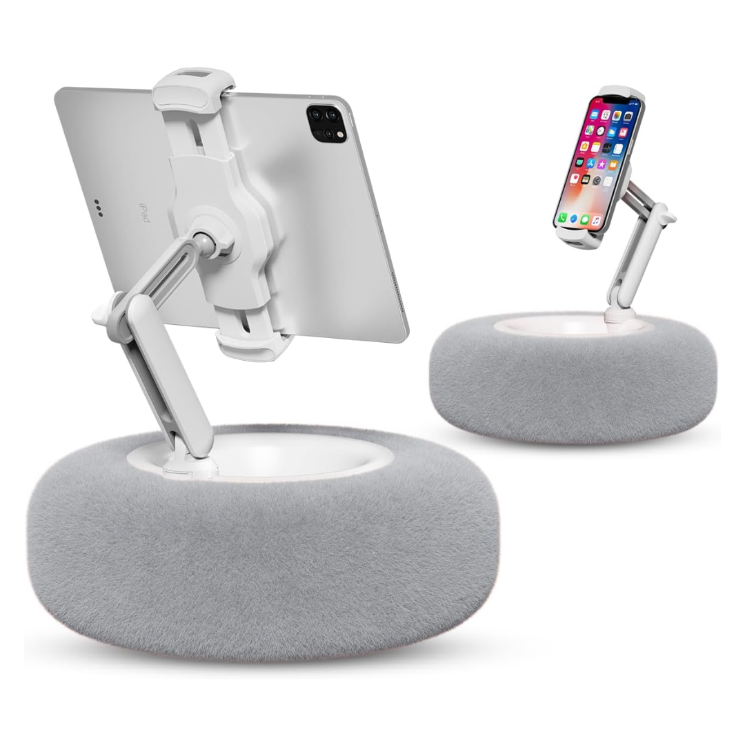 Adjustable Plush Tablet Stand Pillow With Storage Bowl For Bed