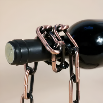 Floating Wine Bottle Holder Unique Chain Display Stand
