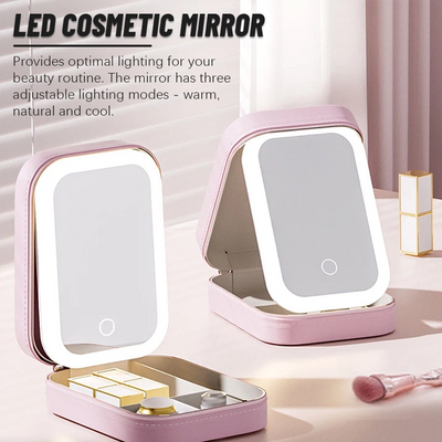 LED Adjustable Makeup Mirror With 5x 10x 15x Magnifying Lens