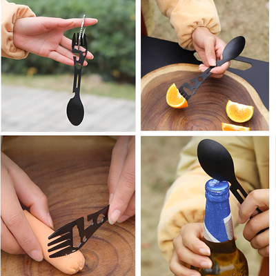 Tactical Spork Multitool Durable Camping Survival Utensil Gear