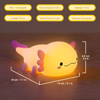 Axolotl Night Light Soft Squishy Decorative Kids Lamp