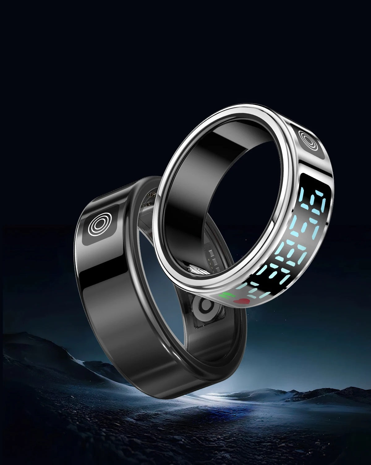 Smart Health Monitoring Ring With Heart Rate Blood Oxygen Tracking Waterproof