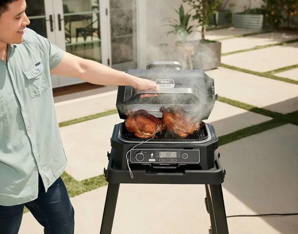 Outdoor Grill And Smoker XL 4-in-1 Electric BBQ Air Fryer Bake