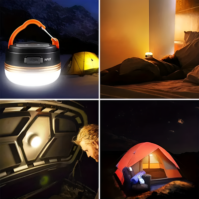 Clip-On Rechargeable LED Camping Lantern With Portable Light