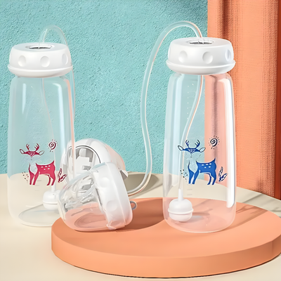 Hands Free Baby Bottle With Straw Easy Drinking For Babies