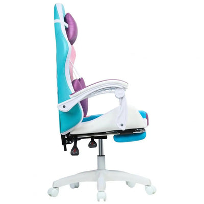 RGB Gaming Chair With Massage Footrest Adjustable LED Computer Chair