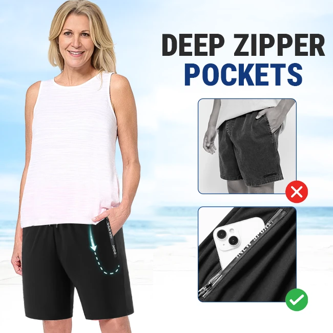 Unisex Ice Silk Quick Drying Stretch Shorts For Active Wear
