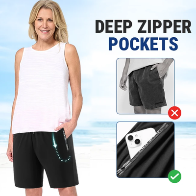 Unisex Ice Silk Quick Drying Stretch Shorts For Active Wear